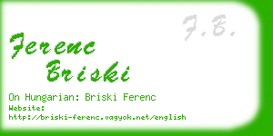 ferenc briski business card